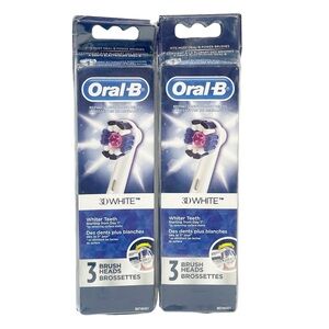 6 PINK CENTER 3D WHITE ORAL-B Replacement Toothbrush Brush Heads ProWhite Refill